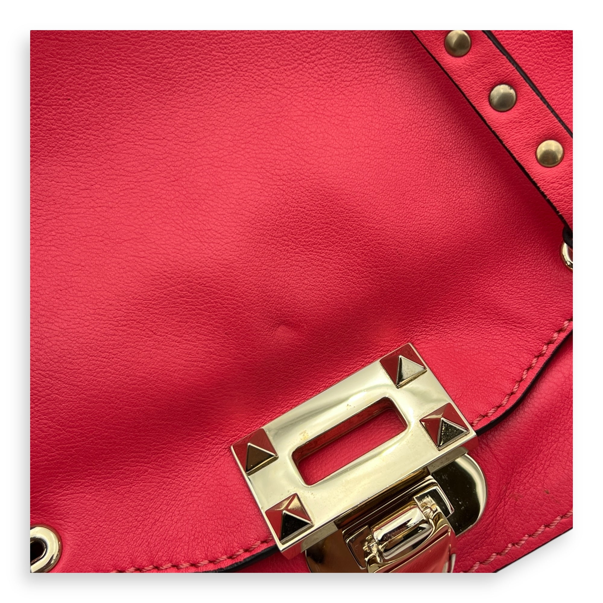Rockstud Top handle bag in Calfskin, Gold Hardware