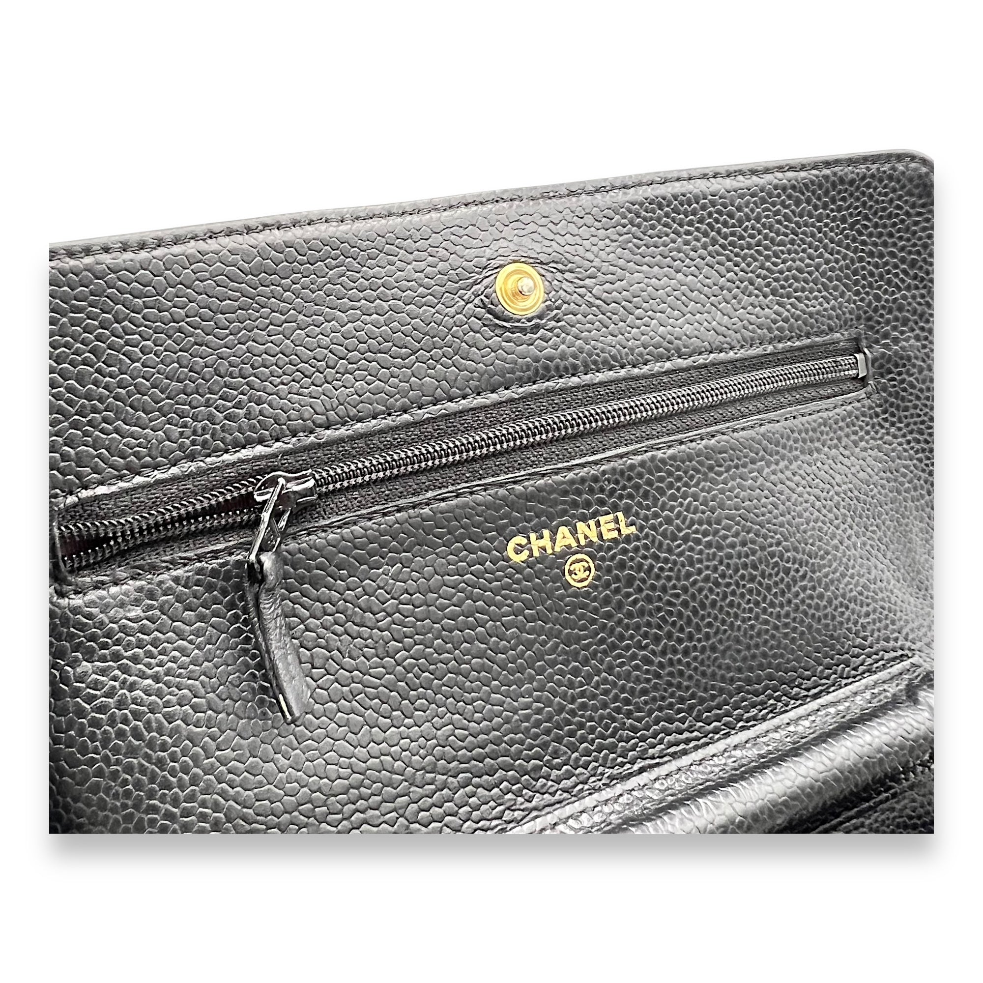 Chanel Classic Wallet On Chain Black in Caviar Leather, Gold hardware_7