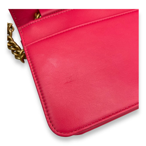 Chanel Boy Wallet On Chain Pink in Calfskin, Gold hardware_7