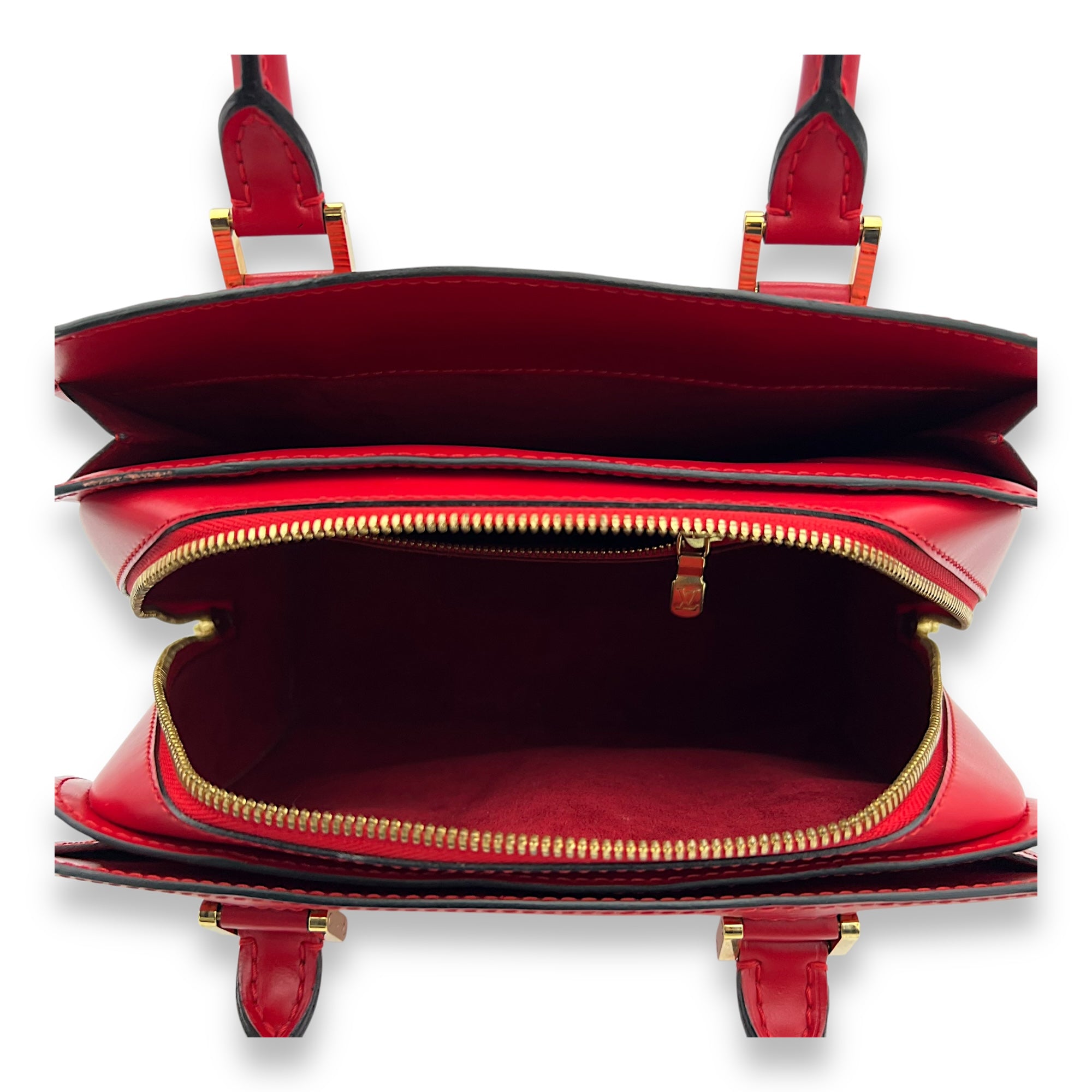 Louis Vuitton Pont Neuf Top Handle Bag MM Red in Epi Leather, Gold hardware_6