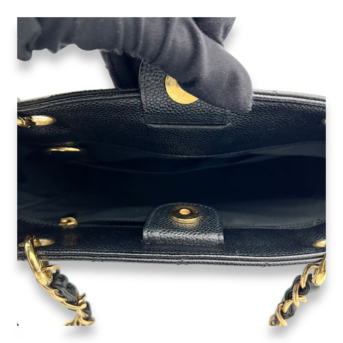 Chanel PST Black Tote Bag in Caviar Leather, Gold hardware_7