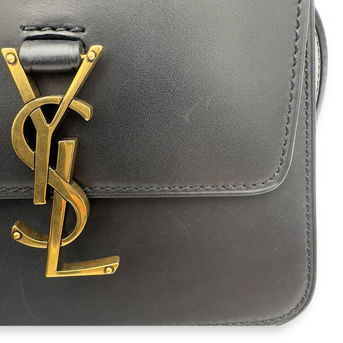 Saint Laurent Kaia Crossbody Bag Black in Calfskin, Gold hardware_7