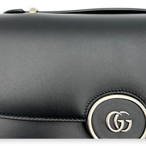 Gucci Petite GG Small Black Crossbody Bag in Calfskin, Silver hardware_7