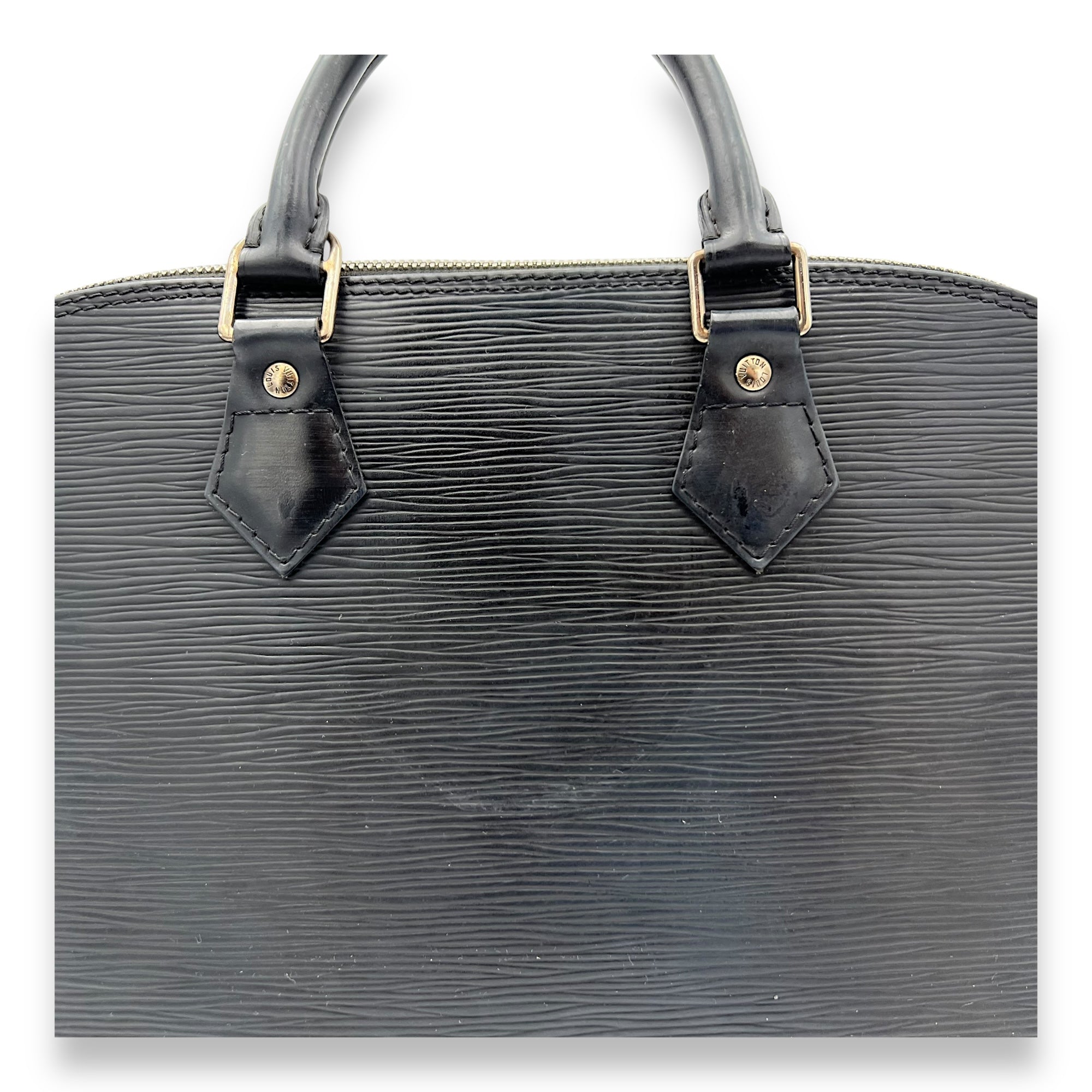 Louis Vuitton Alma PM Black Top Handle Bag in Epi Leather, Silver hardware_7