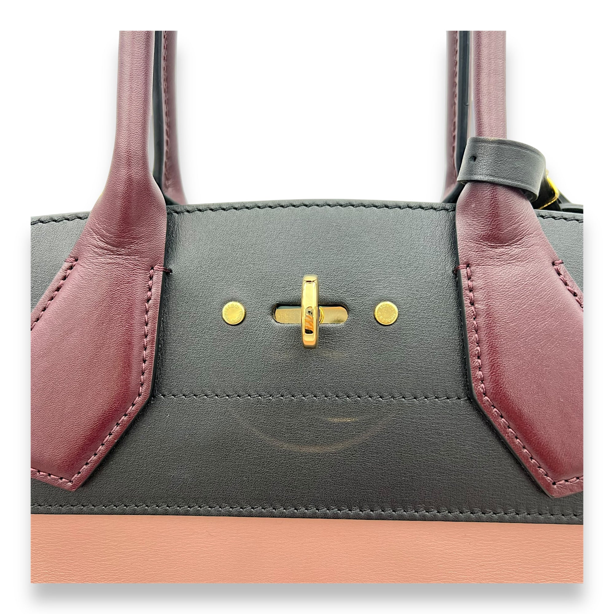 Louis Vuitton Steamer Top Handle Bag MM Pink in Calfskin, Gold hardware_7