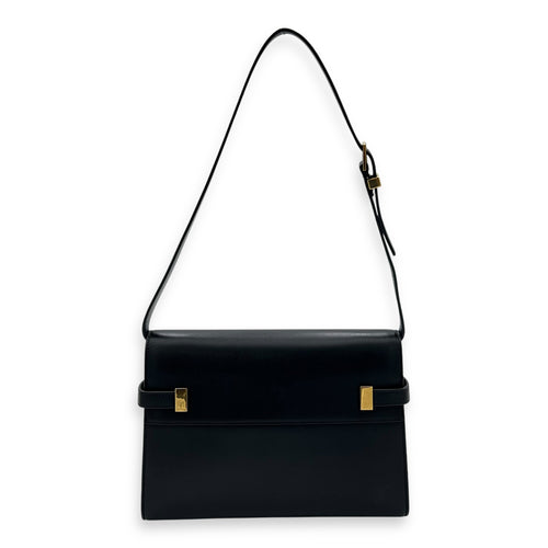 Saint Laurent Manhattan Shoulder Bag Black in Calfskin, Gold hardware_2