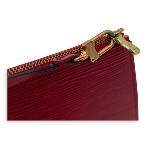 Louis Vuitton Pochette Accessoires Red Shoulder Bag in Epi Leather, Gold hardware_7