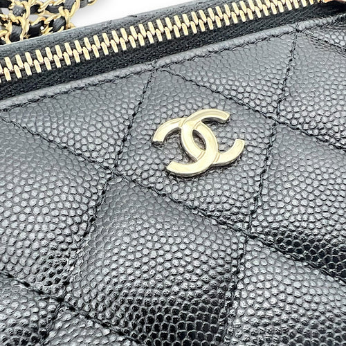 Chanel Vanity Small Black Crossbody Bag in Caviar Leather, Gold hardware_7