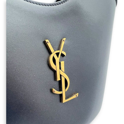 Saint Laurent Celia Bucket Bag Black in Calfskin, Gold hardware_7