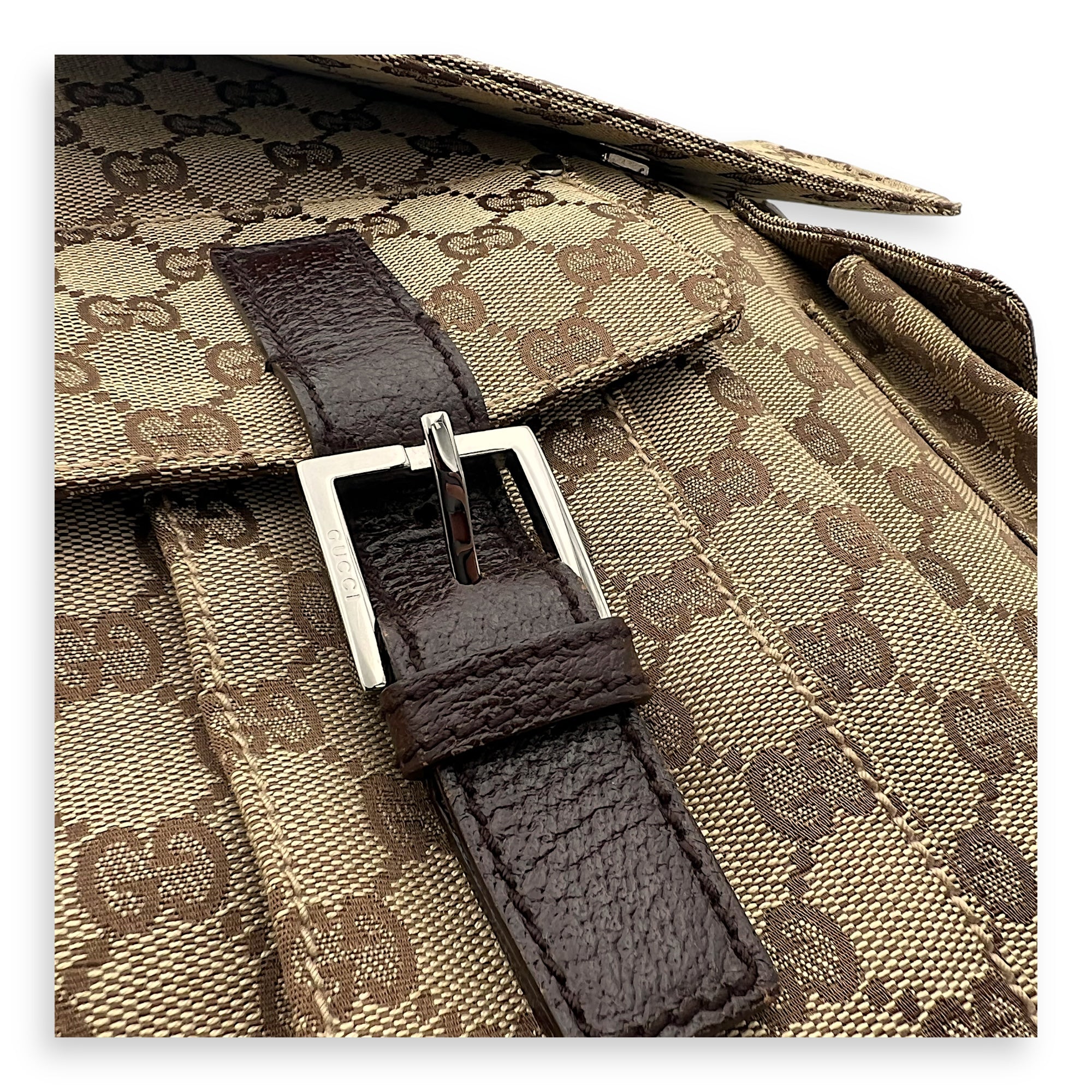 Gucci GG Canvas Brown Messenger in Jacquard, Silver hardware_7