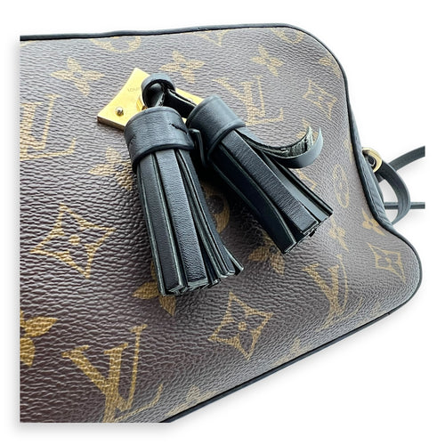 Louis Vuitton Saintonge Crossbody Bag Small Black in Monogram Coated Canvas, Gold hardware_7