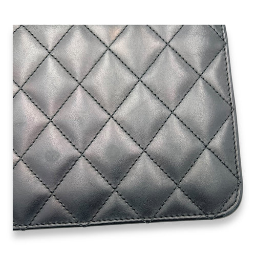 Chanel Cambon Wallet On Chain Black in Lambskin, Silver hardware_7