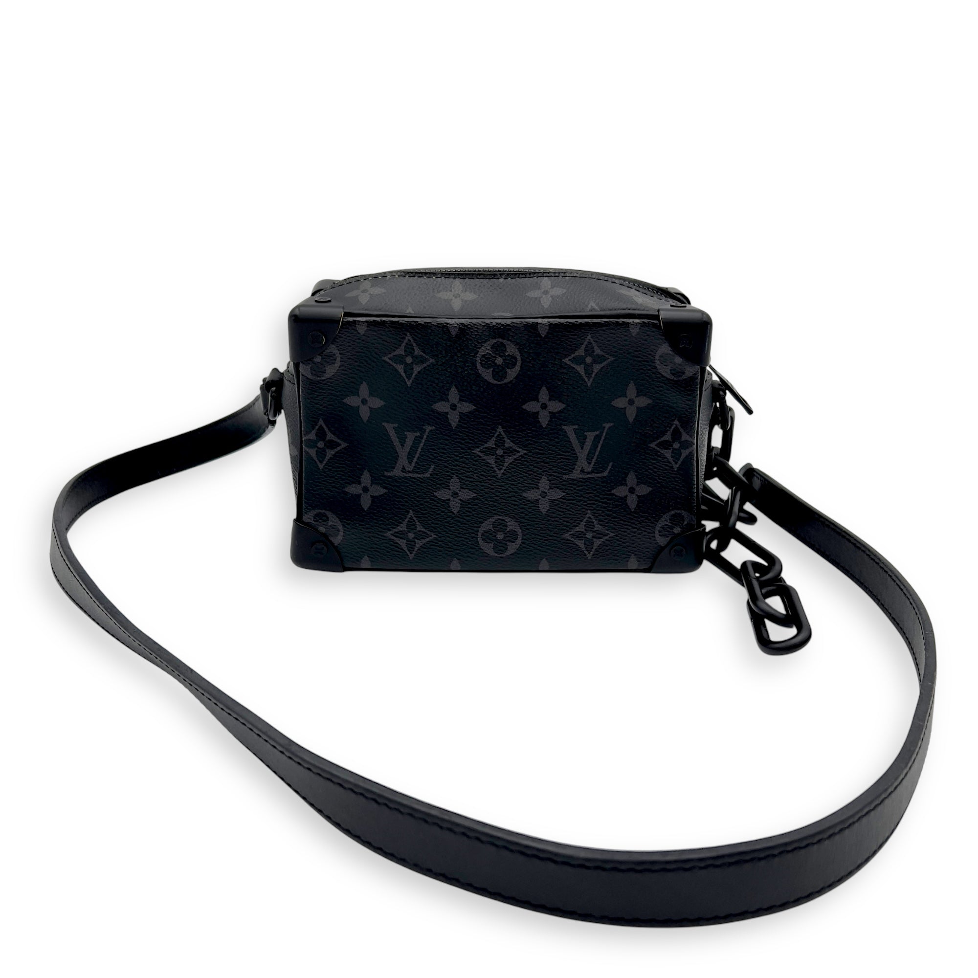 Louis Vuitton Trunk Crossbody Bag Black in Monogram Coated Canvas, Lacquered Metal hardware_7