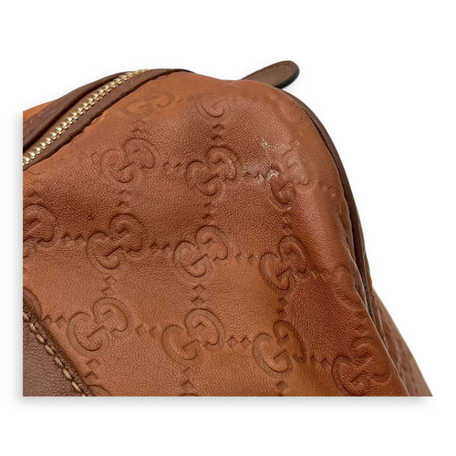 Gucci Guccissima Top Handle Bag Brown in Calfskin, Gold hardware_7