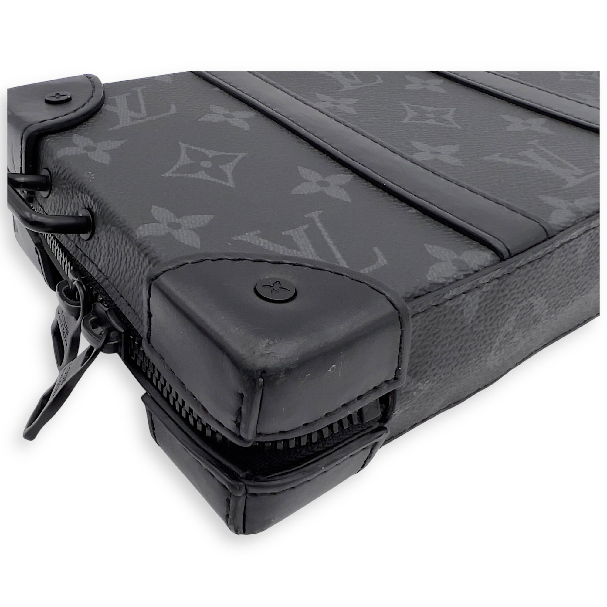 Louis Vuitton Trunk Wallet On Chain Black in Coated Canvas, Acetate hardware_7