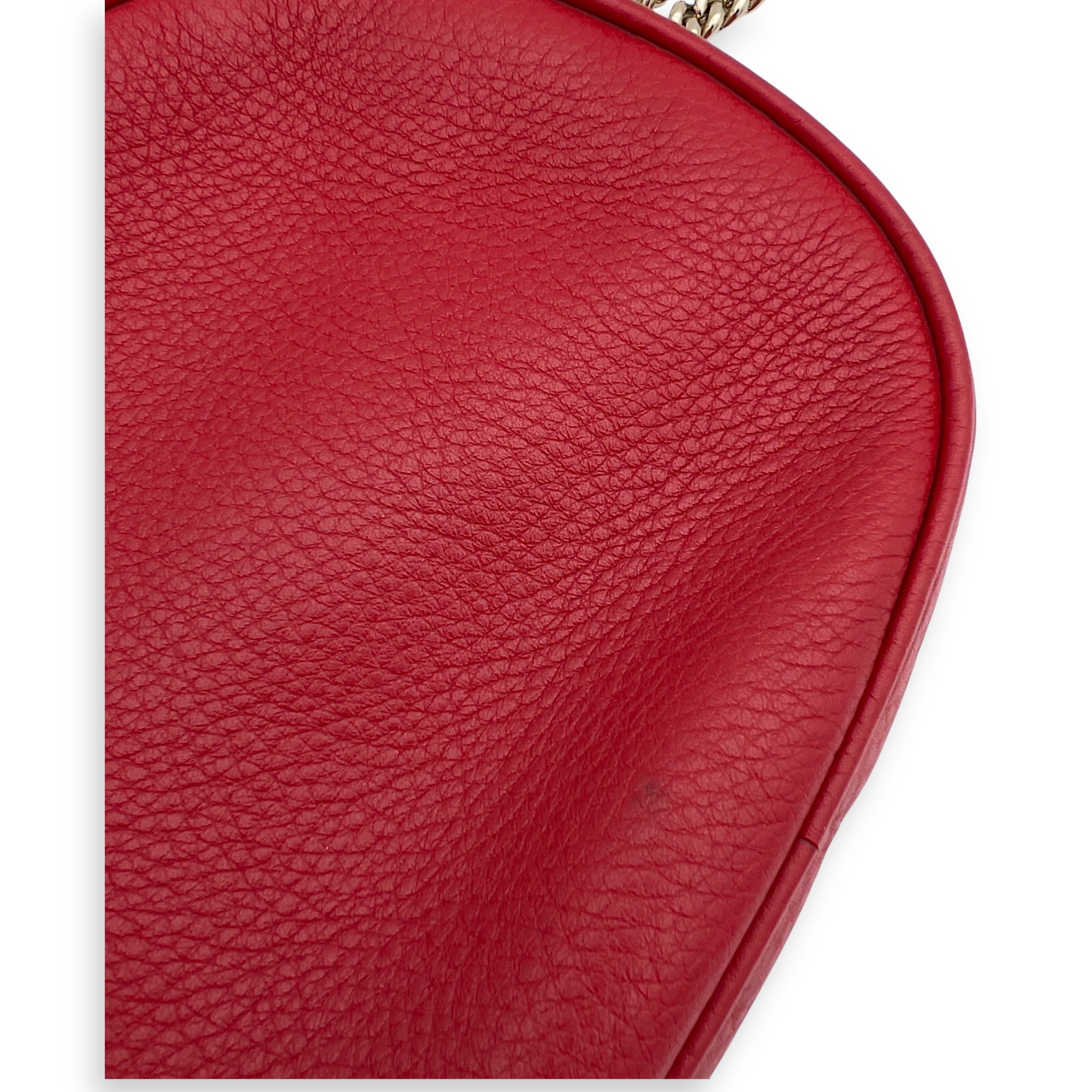Gucci Soho Crossbody Bag Red in Calfskin, Gold hardware_7