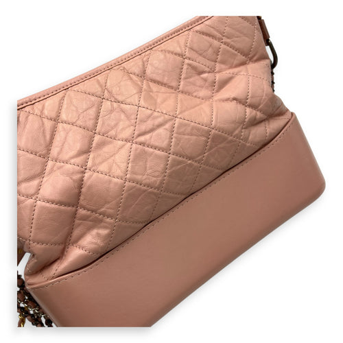 Chanel Gabrielle Crossbody Bag Medium Pink in Calfskin, Gold hardware_7