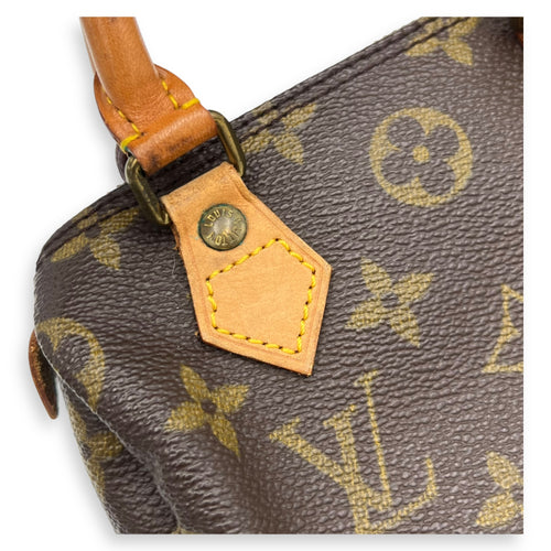 Louis Vuitton Speedy Top Handle Bag Nano Brown in Monogram Coated Canvas, Gold hardware_7