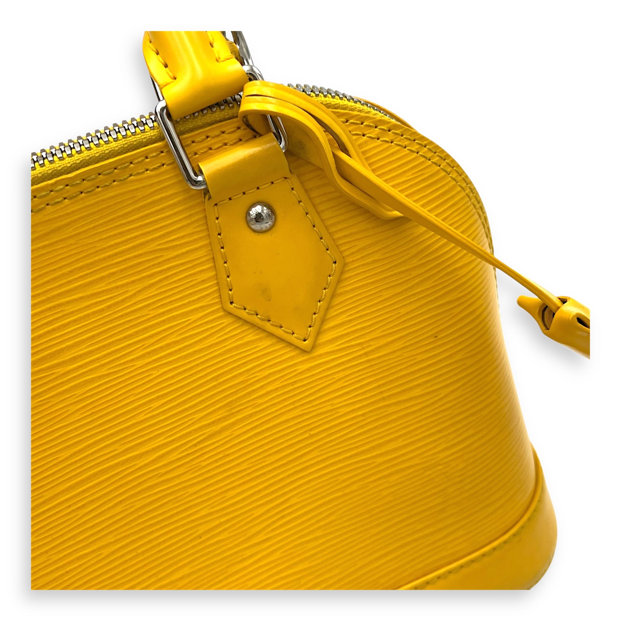 Louis Vuitton Alma Top Handle Bag Yellow in Epi Leather, Silver hardware_7