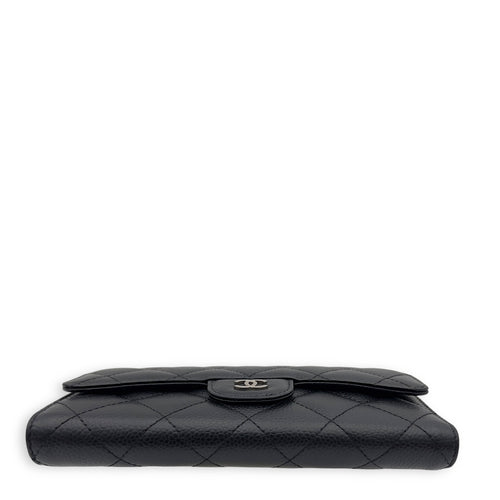 Chanel Classic Black Wallet in Caviar Leather, Silver hardware_3