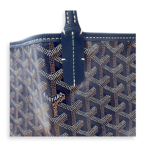 Goyard Saint Louis PM Blue Tote Bag in Coated Canvas, Silver hardware_7