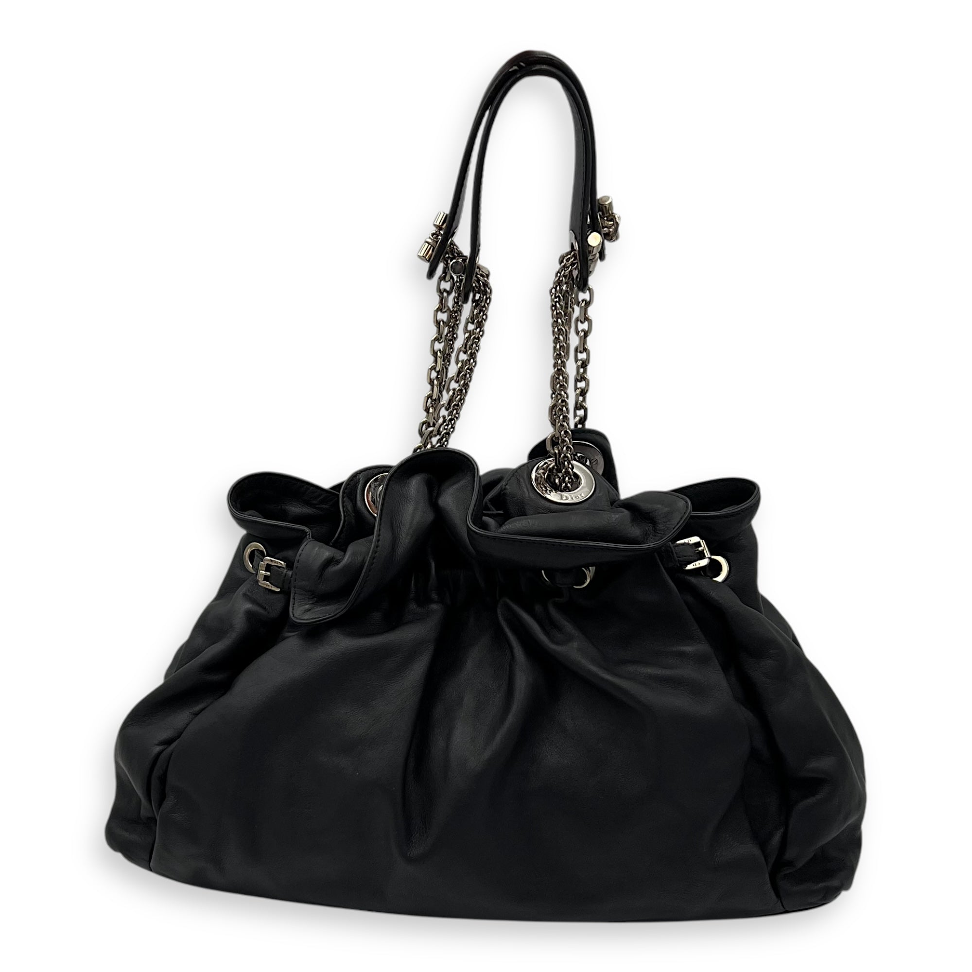 Christian Dior Le Trente Black Shoulder Bag in Calfskin, Silver hardware_7