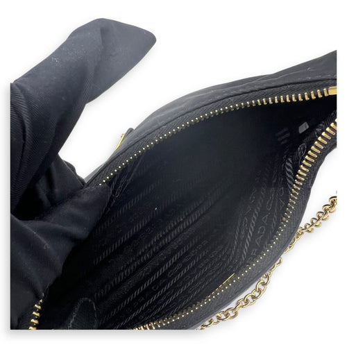 Prada Re-Edition Black Crossbody Bag in Re-Nylon, Gold hardware_7