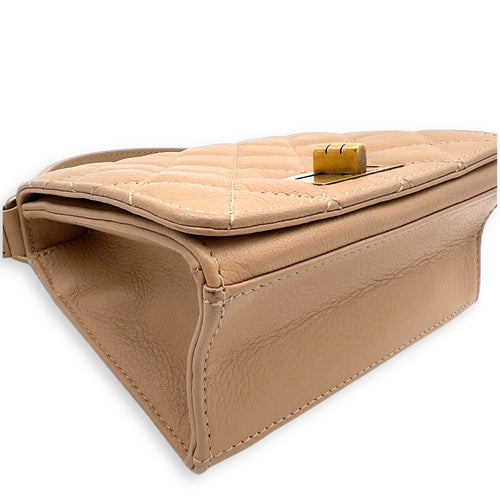 Chanel Rita Top Handle Bag Brown in Calfskin, Gold hardware_7