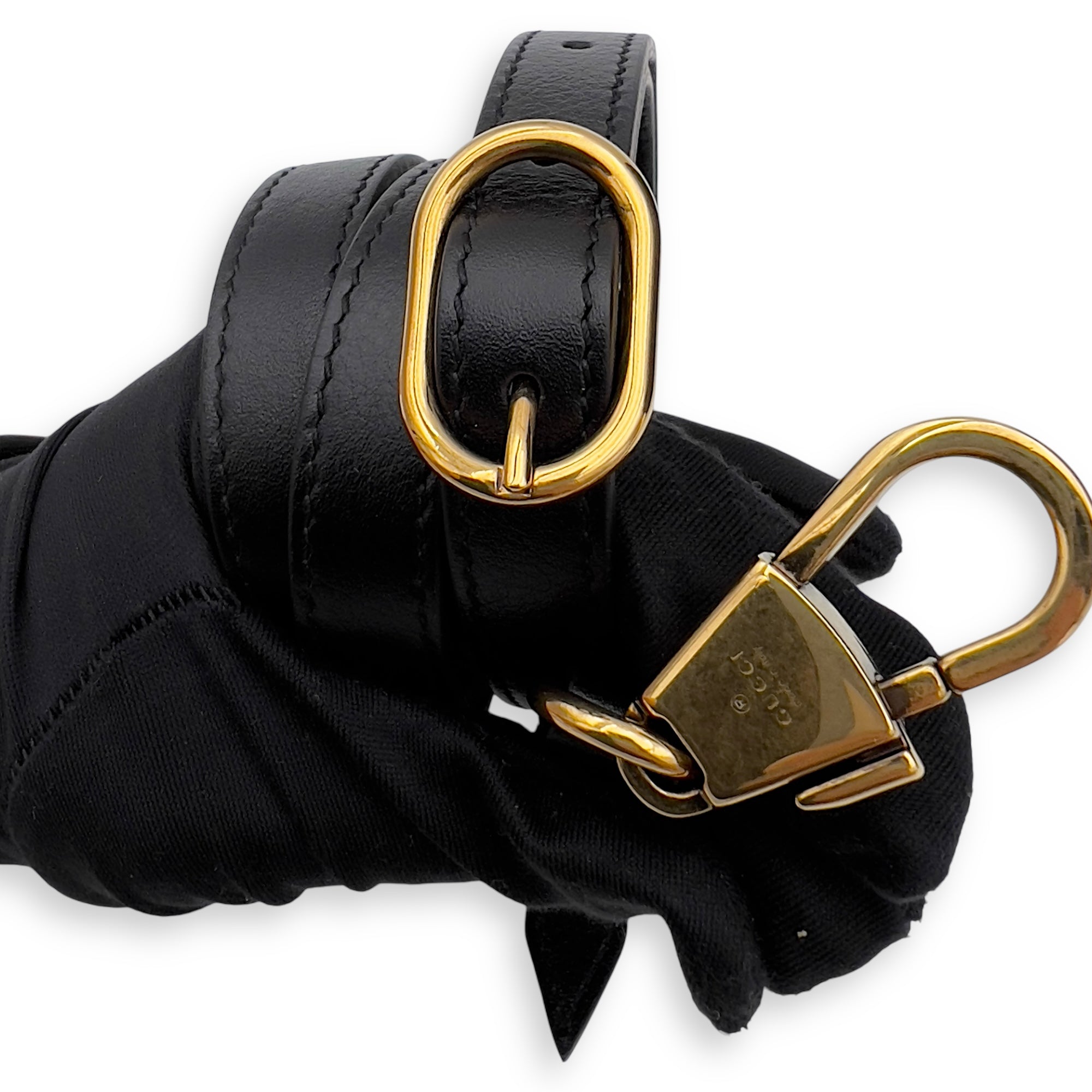 Gucci Diana Top Handle Bag Black in Calfskin, Gold hardware_5