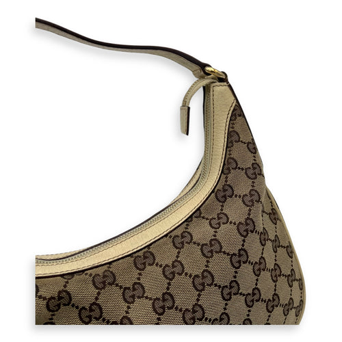 Gucci GG Shoulder Bag Brown in Canvas, Gold hardware_7