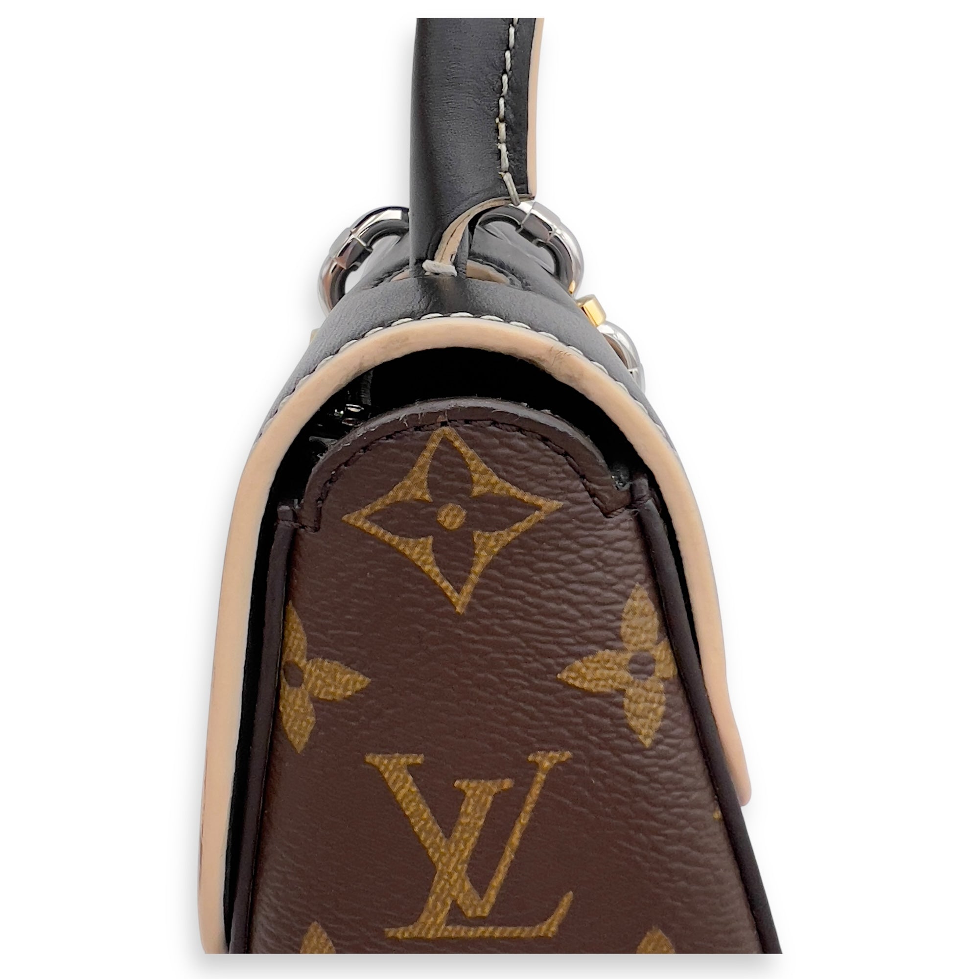 Louis Vuitton Chain It Top Handle Bag Brown in Monogram Coated Canvas, Silver hardware_7