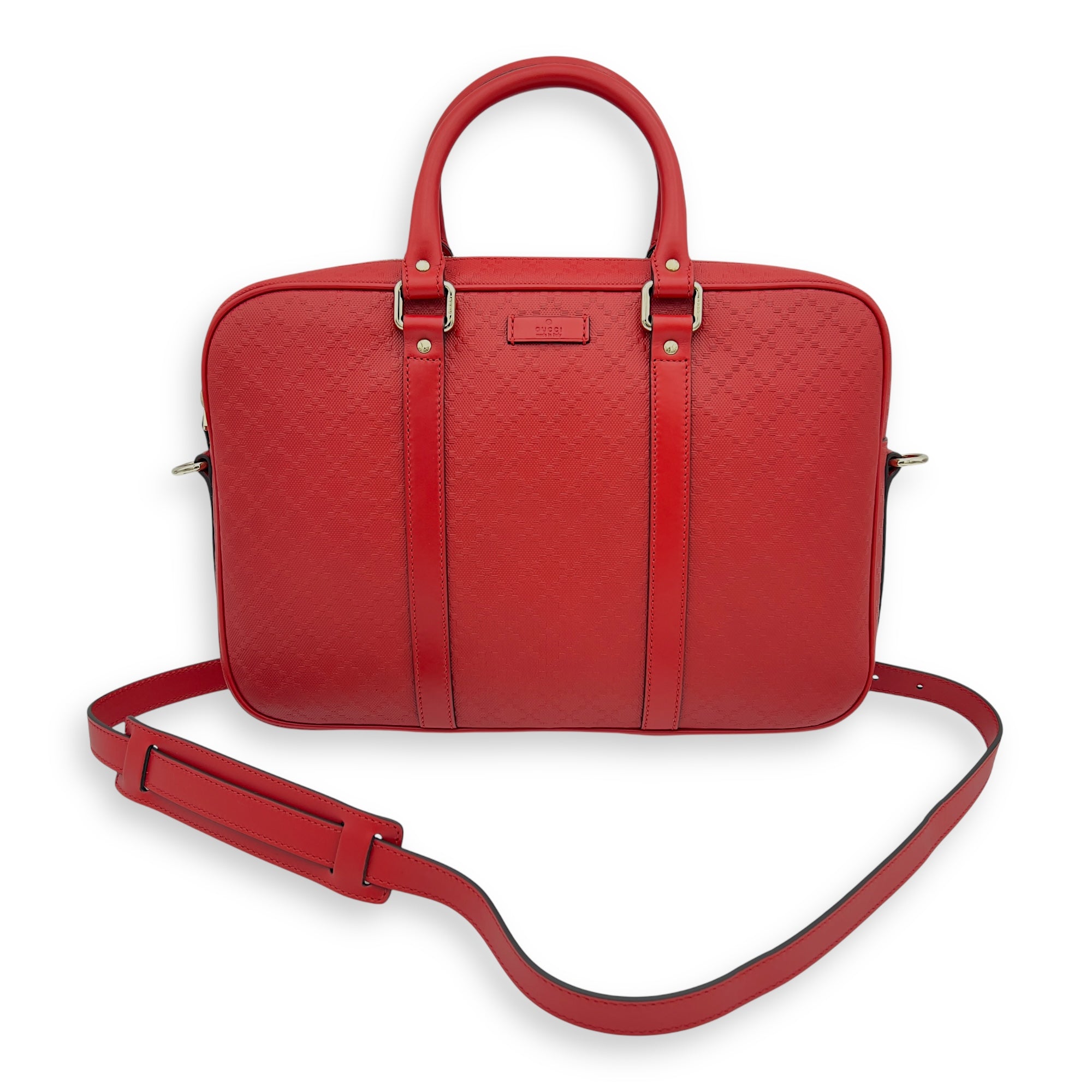 Gucci Diamante Messenger Red in Calfskin, Gold hardware_7