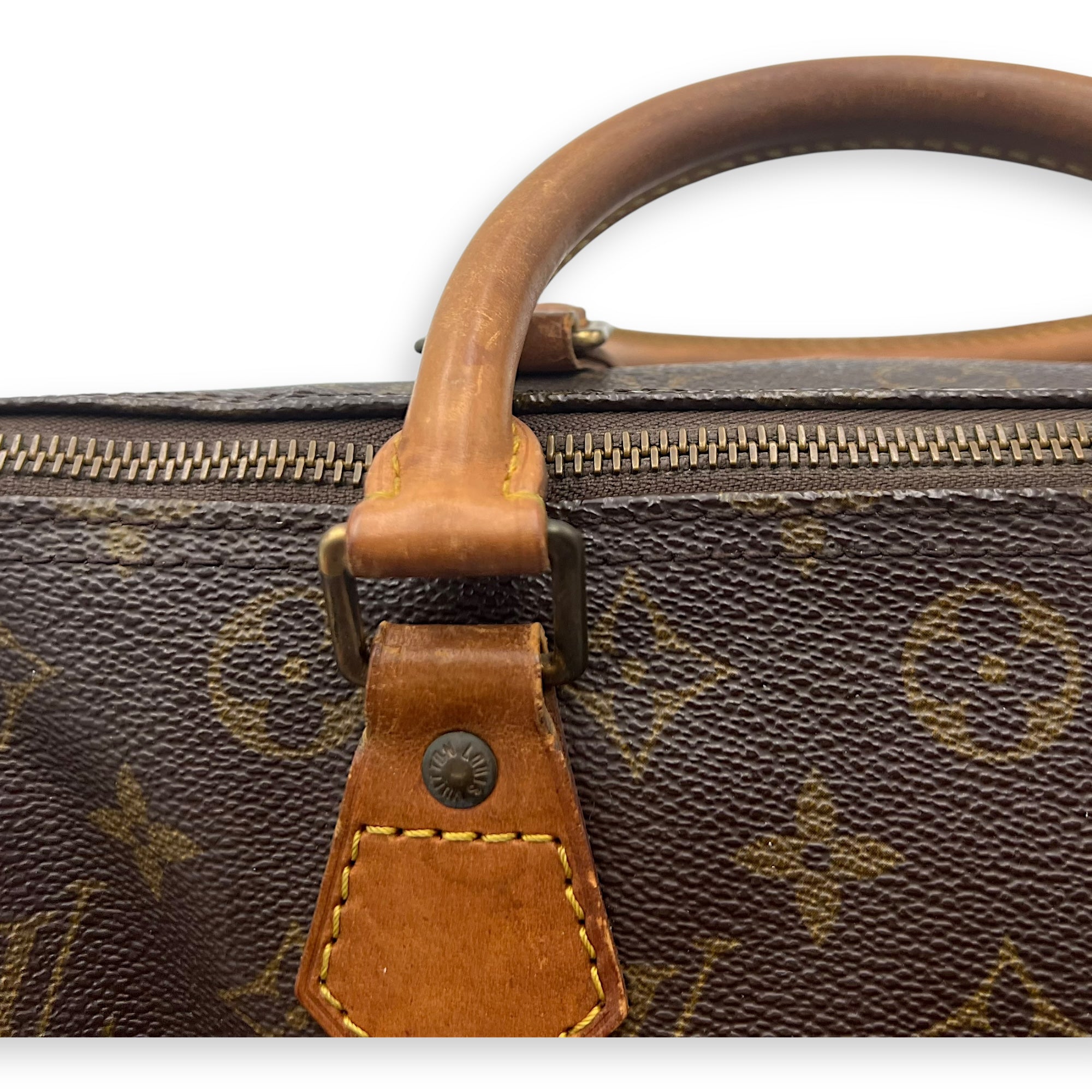 Louis Vuitton Speedy Top Handle Bag 30 Brown in Monogram Coated Canvas, Gold hardware_8