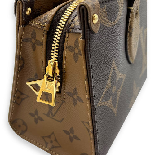 Louis Vuitton OnTheGo Tote Bag East West Brown in Monogram Coated Canvas, Gold hardware_7