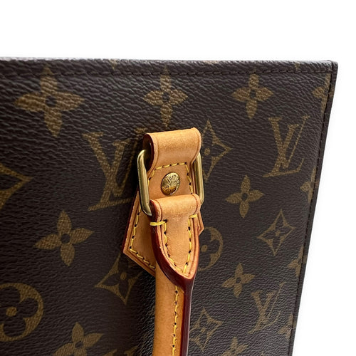 Louis Vuitton Sac Plat PM Brown Top Handle Bag in Monogram Coated Canvas, Gold hardware_7