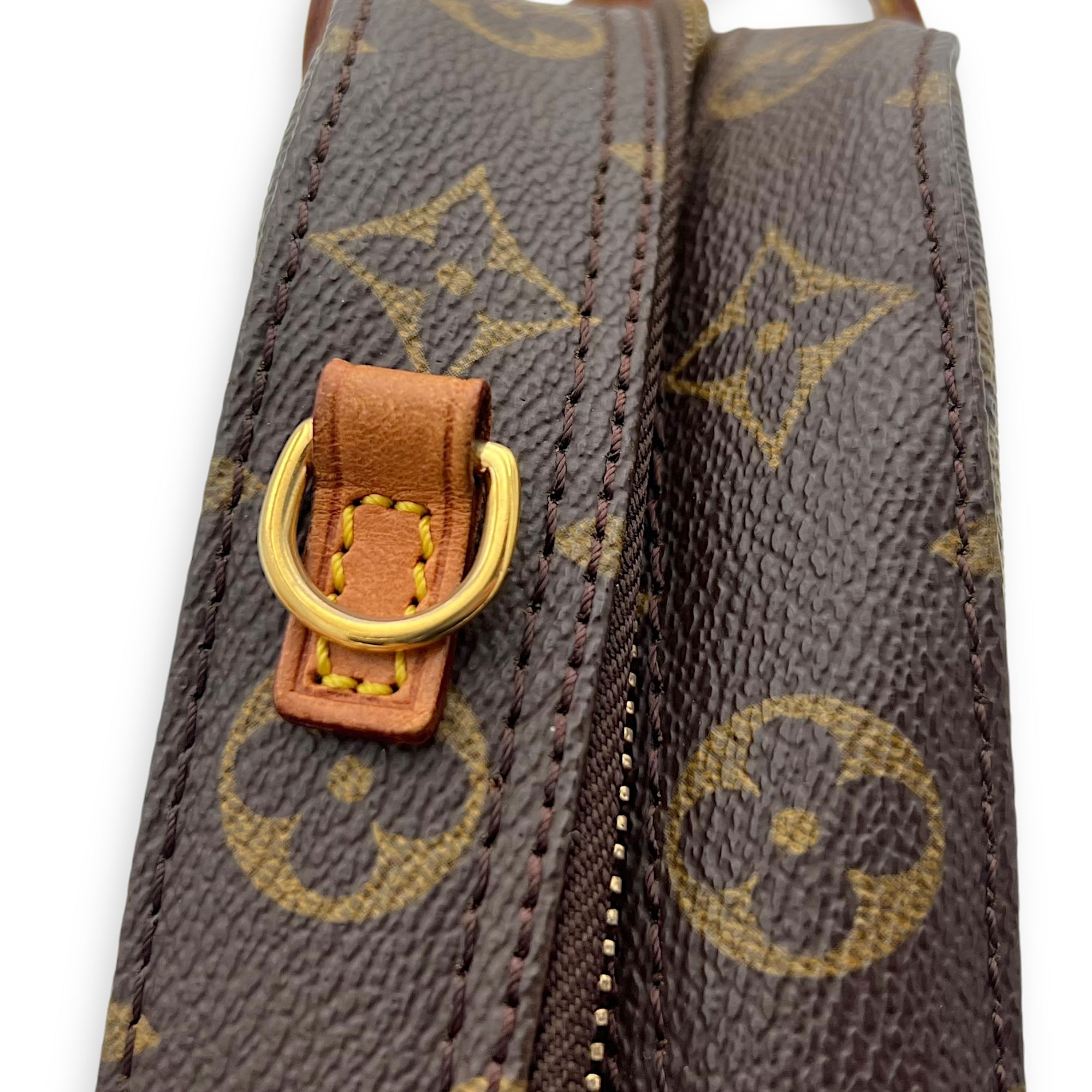 Louis Vuitton Spontini Brown Top Handle Bag in Monogram Coated Canvas, Gold hardware_7