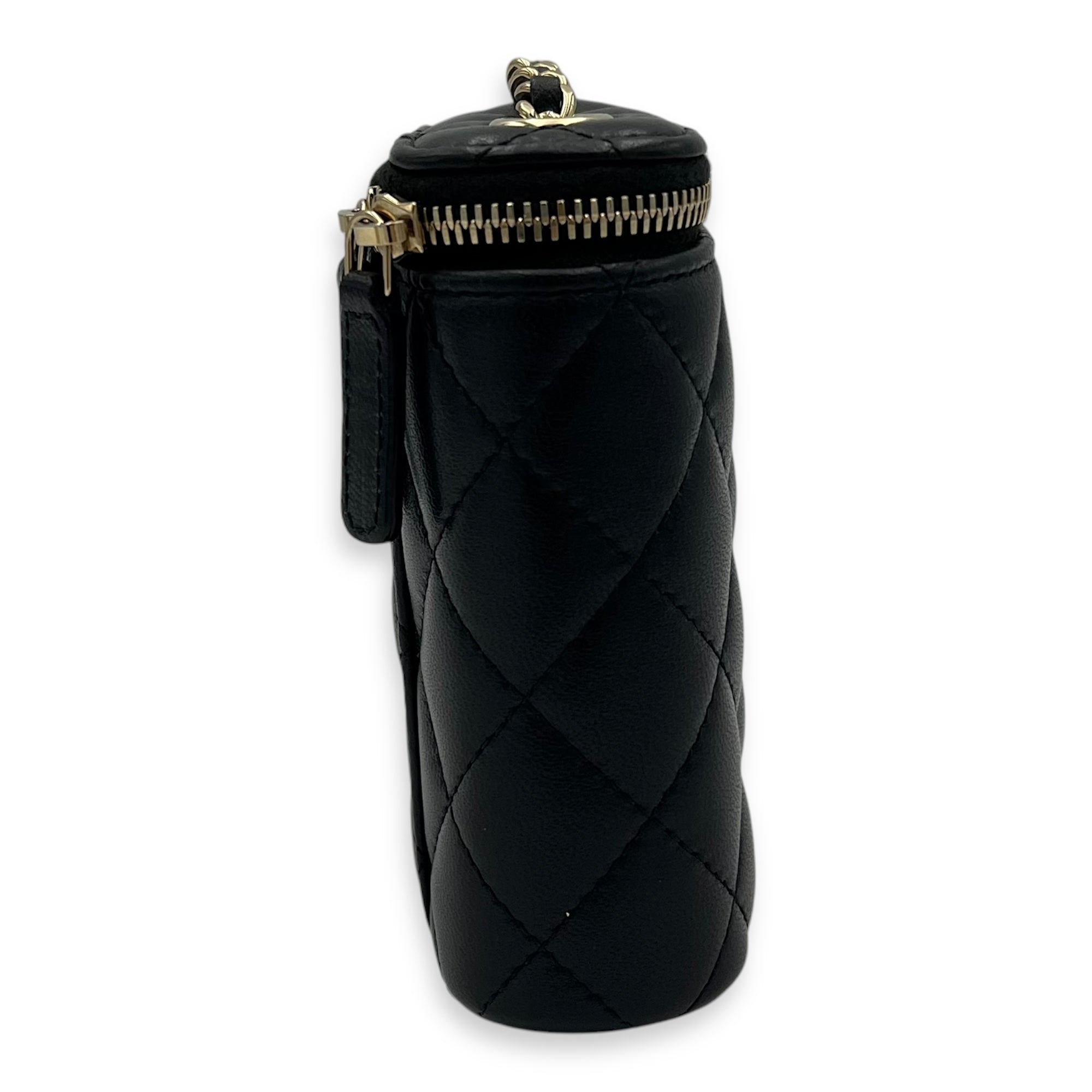 Chanel CC Vanity Bag Black in Lambskin, Gold hardware_4