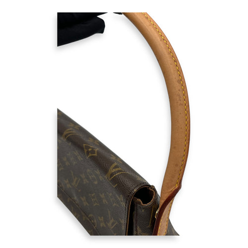 Louis Vuitton Looping Mini Brown Shoulder Bag in Monogram Coated Canvas, Gold hardware_7