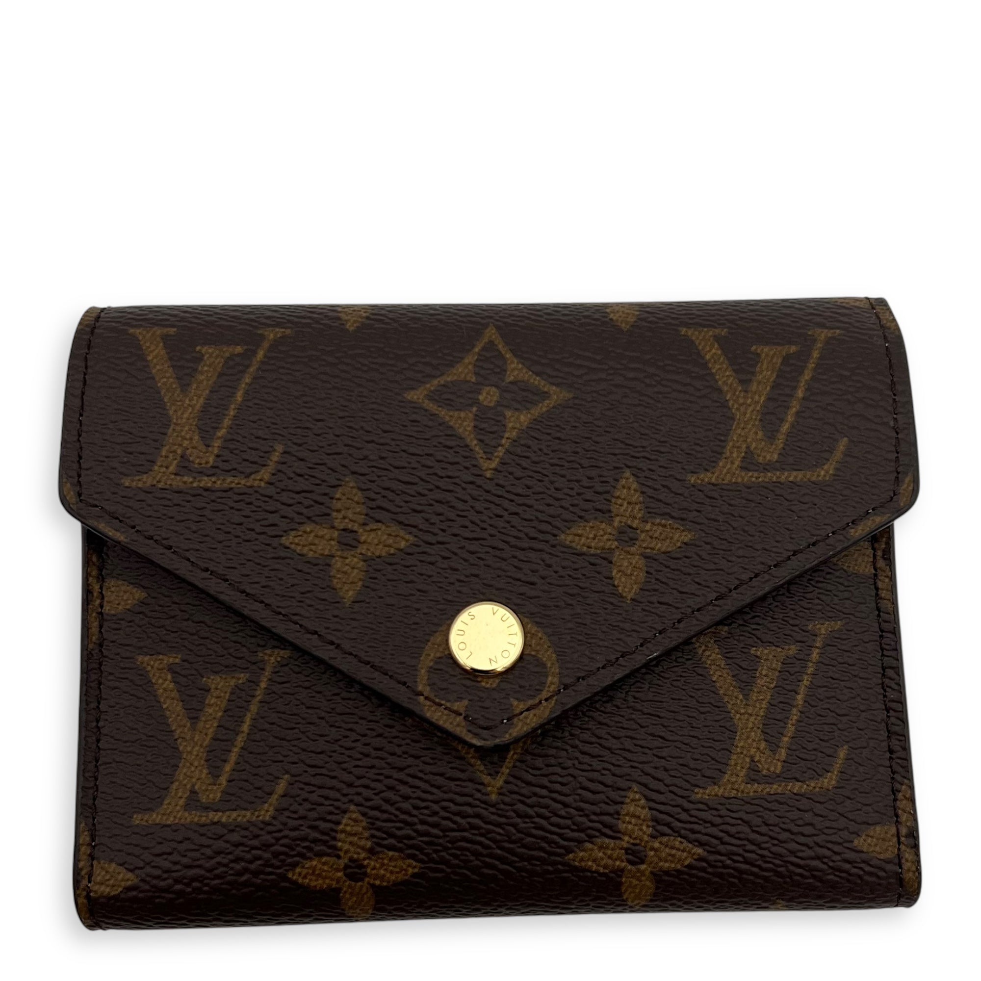 Louis Vuitton Victorine Wallet Brown in Monogram Coated Canvas, Gold hardware_1