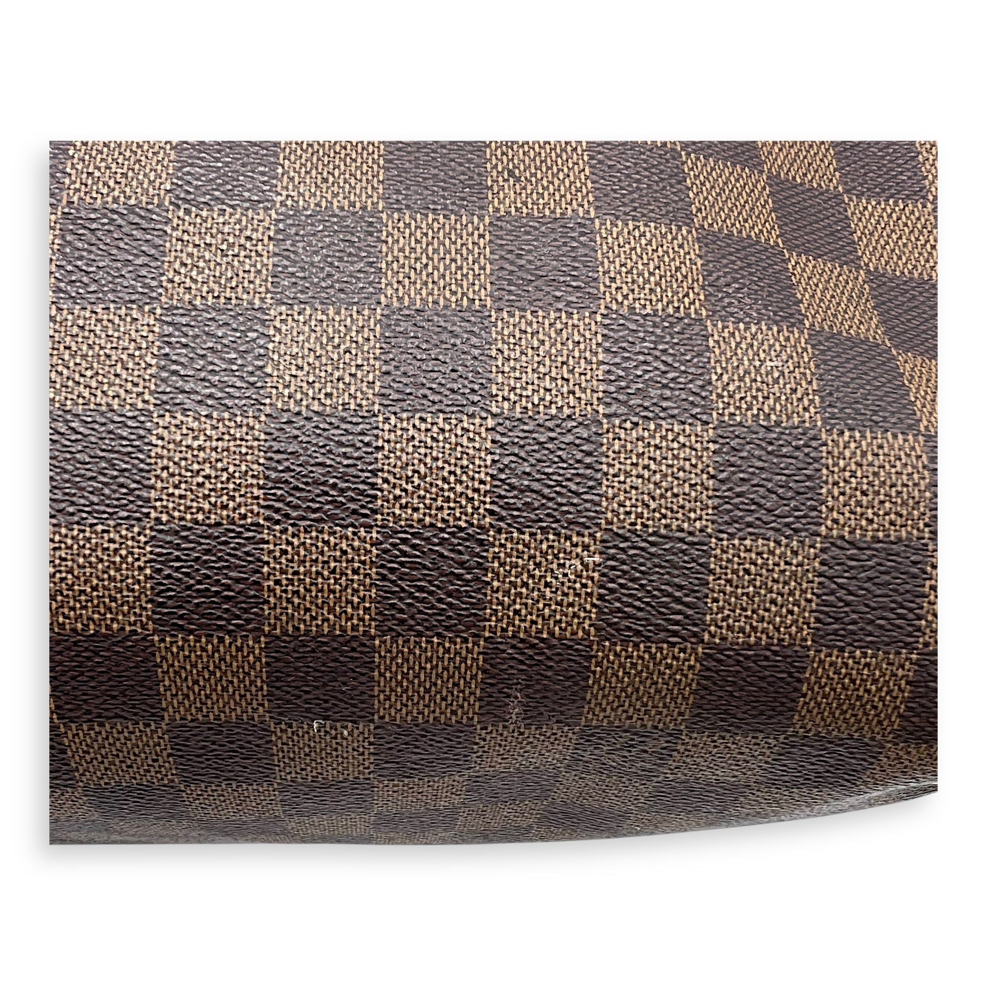 Louis Vuitton Speedy Top Handle Bag 35 Damier Ebene in Coated Canvas, Gold hardware_9