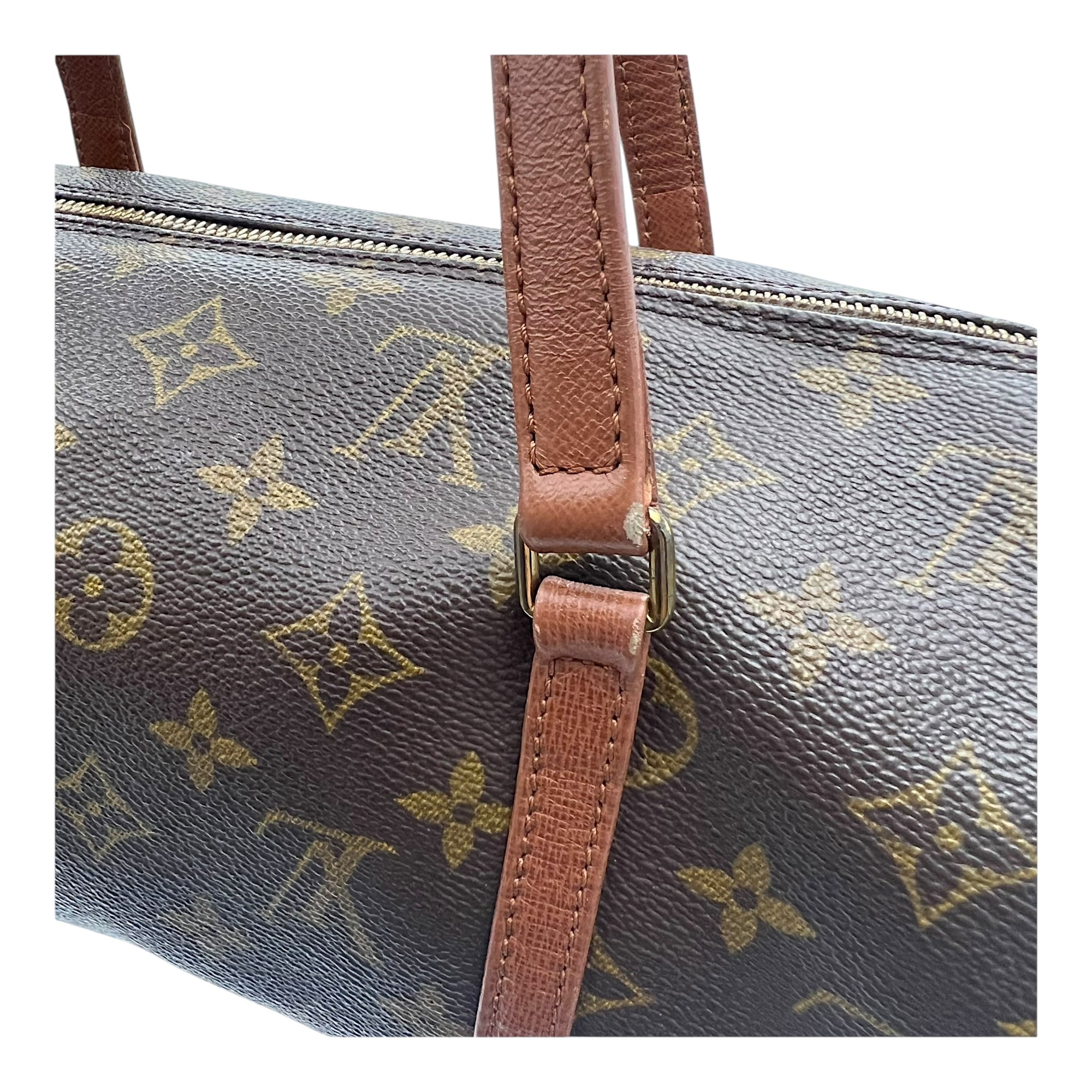 Louis Vuitton Papillon Top Handle Bag Brown in Monogram Coated Canvas, Gold hardware_11