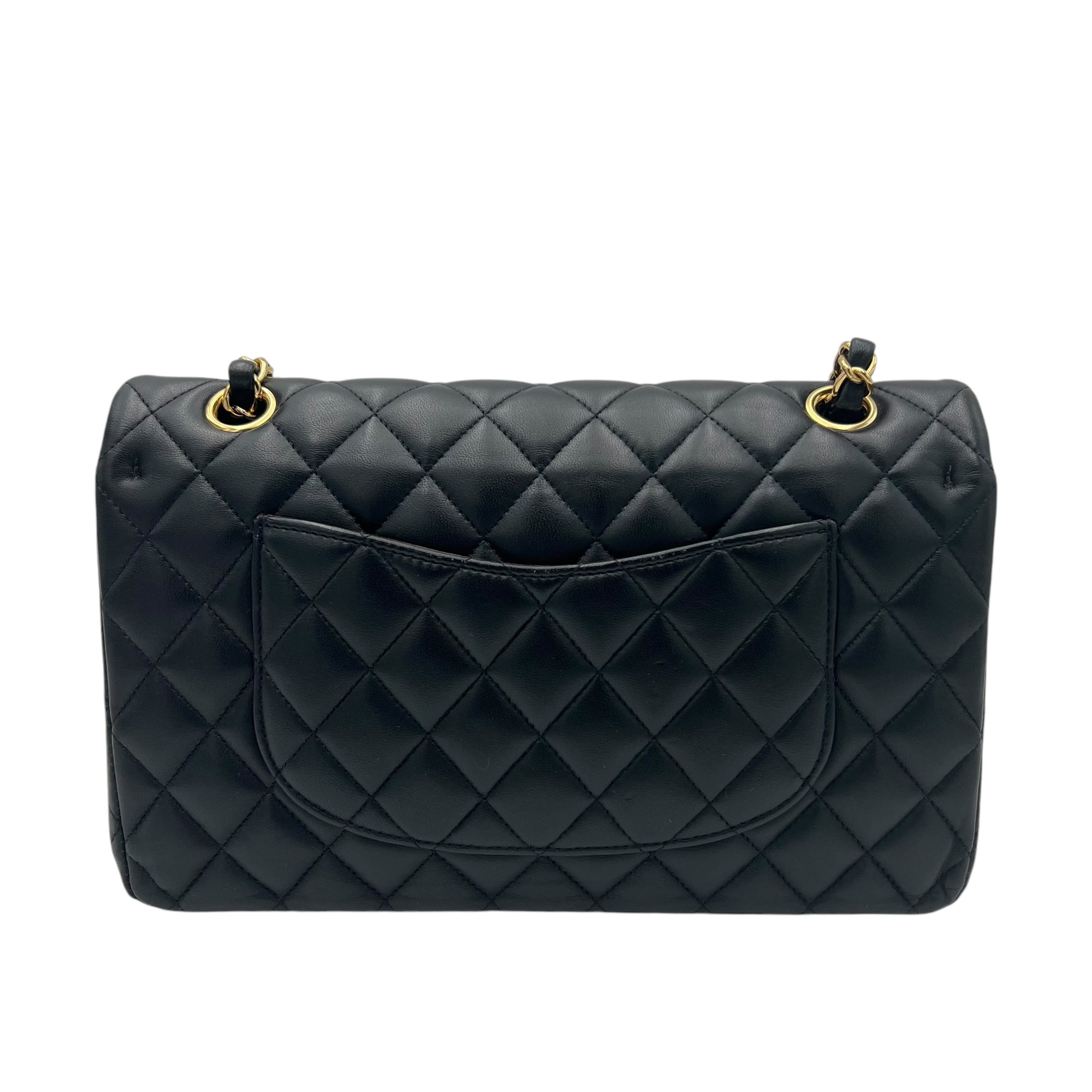 Chanel Classic Shoulder Bag Medium Black in Lambskin, Gold hardware_2