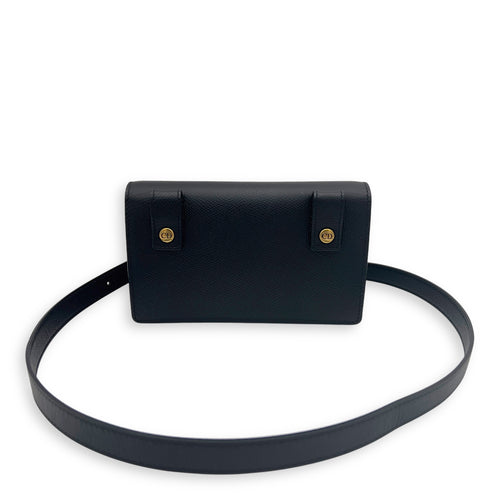 Christian Dior Saddle Belt Bag Black in Calfskin, Gold hardware_5