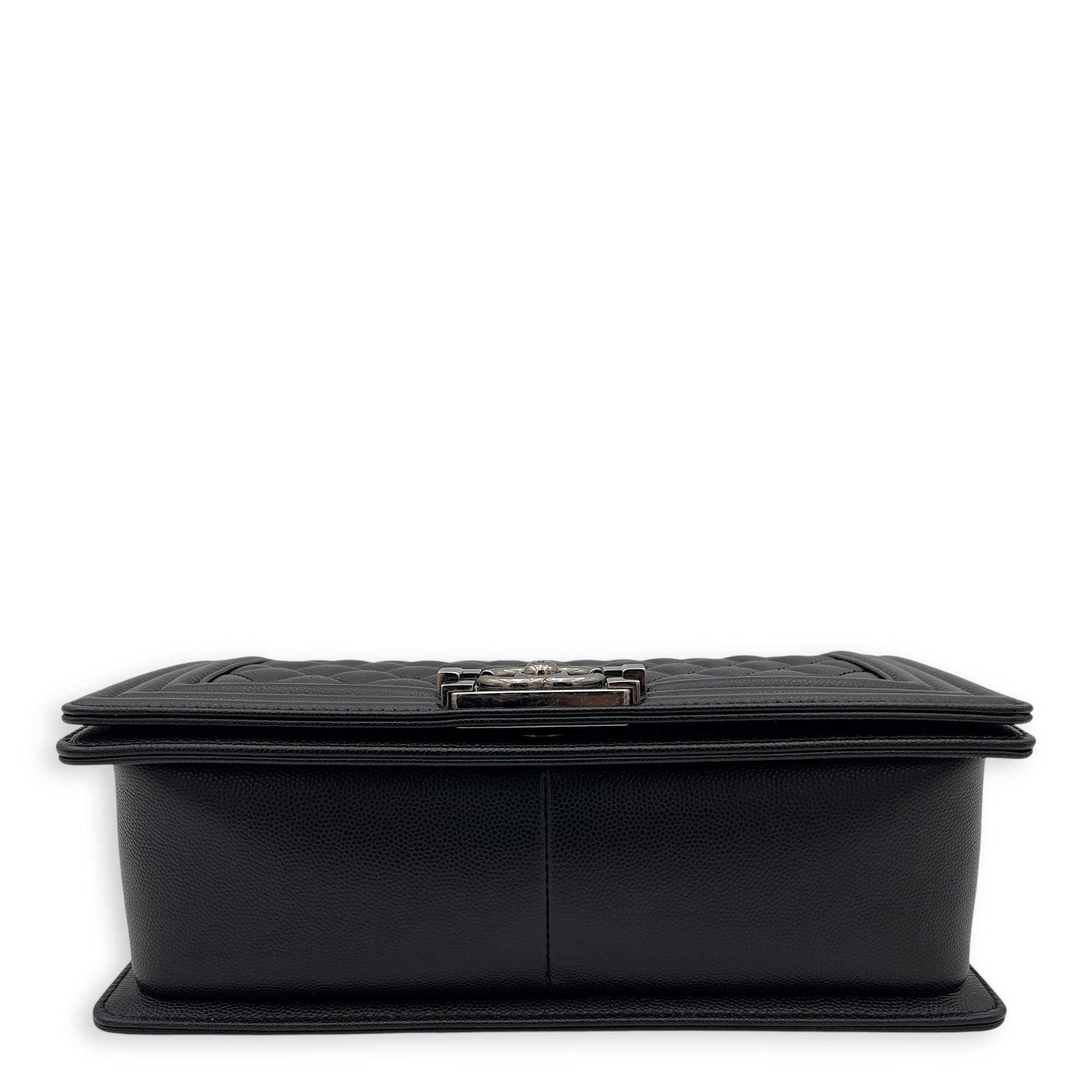 Chanel Boy Shoulder Bag Black in Caviar Leather, Ruthenium hardware_6