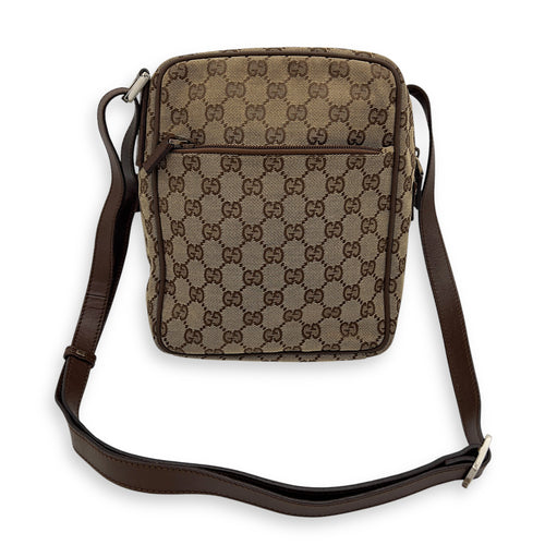 Gucci GG Crossbody Bag Brown in Canvas, Gold hardware_2