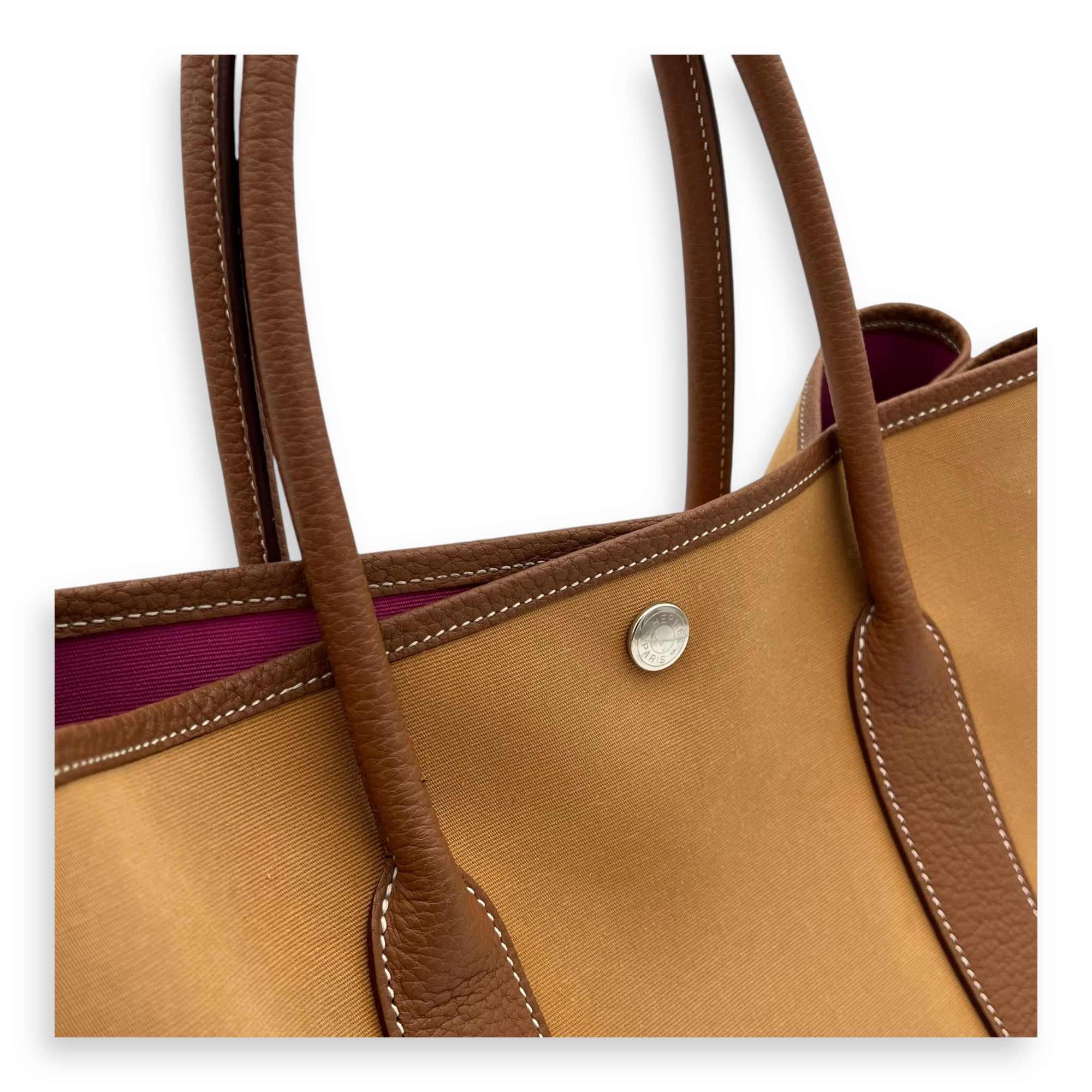 Hermès Garden Party 36 Brown Top Handle Bag in Canvas, Palladium hardware_7