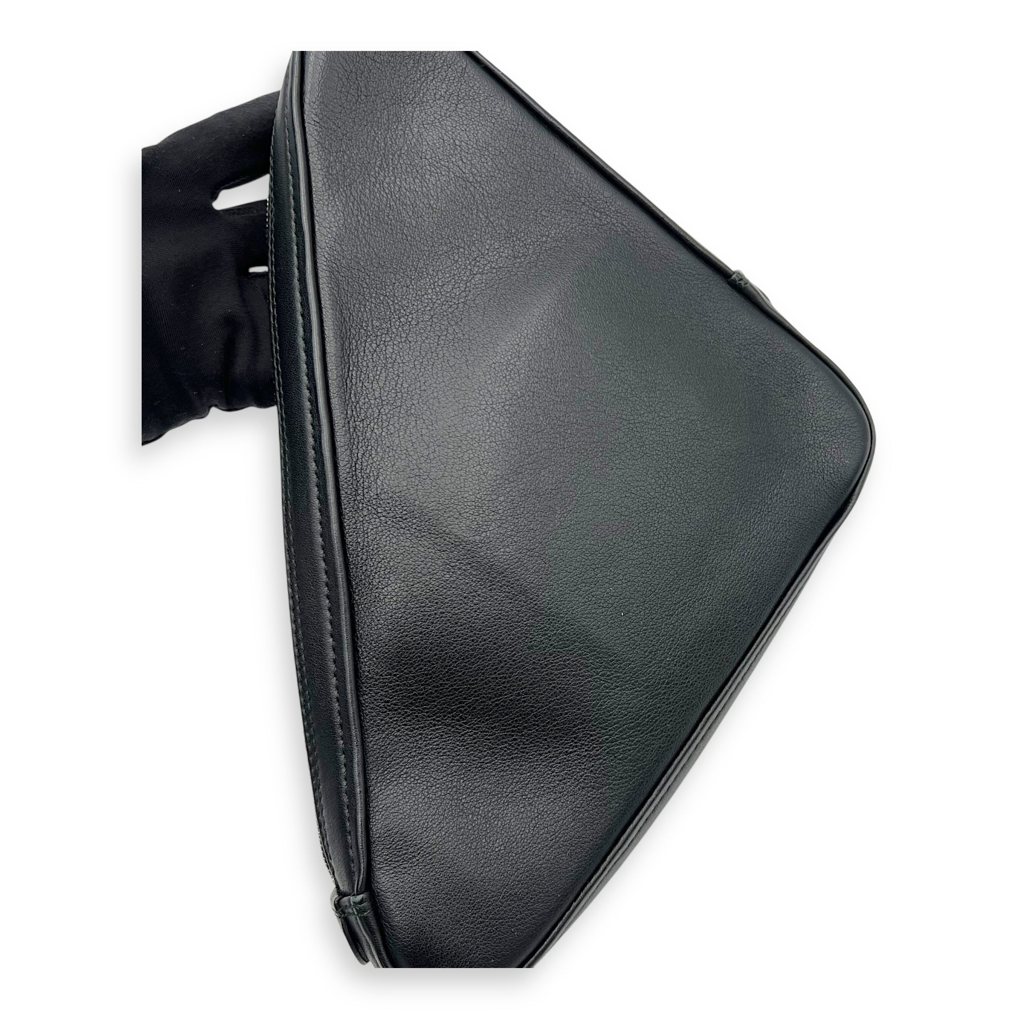 Balenciaga Logo Pouch Black in Calfskin, Silver hardware_7