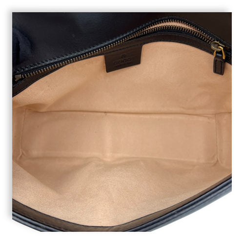 Gucci GG Marmont Crossbody Bag Black in Calfskin, Gold hardware_6