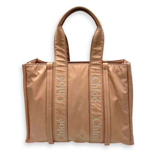 Chloé Woody Tote Bag Orange in Nylon_1