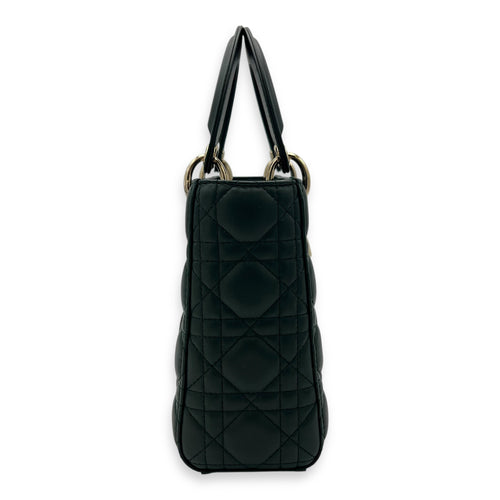 Christian Dior Lady Dior Top Handle Bag Green in Lambskin, Gold hardware_3